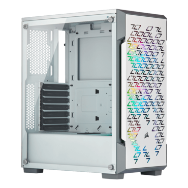 iCUE 220T RGB Airflow Tempered Glass, No PSU, ATX, White, Mid Tower Case