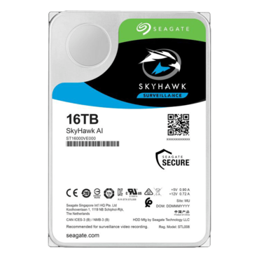 16TB SkyHawk AI ST16000VE000, 7200 RPM, SATA 6Gb/s, 512e, 256MB cache, 3.5-Inch HDD