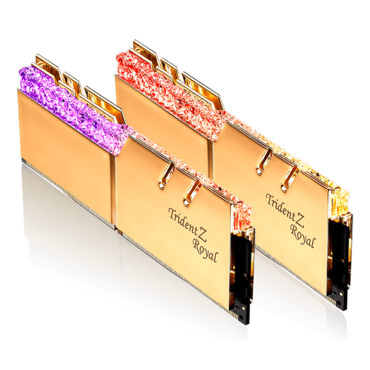 32GB Kit (2 x 16GB) Trident Z Royal DDR4 3200MHz, CL14, Gold, RGB LED, DIMM Memory