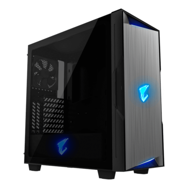AORUS C300 GLASS, Tempered Glass, No PSU, ATX, Black, Mid Tower Case