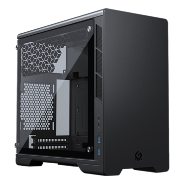 Neo Mini V2 Tempered Glass, No PSU, Mini-ITX, Black, Mini Tower Case