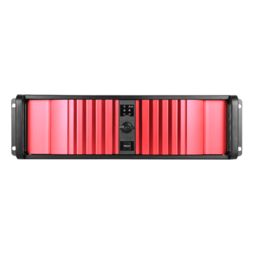 D Storm D-300SEA-RD-HDD2535, Red Bezel, 4x 5.25&quot;, 3x 3.5&quot; Drive Bays, No PSU, ATX, Black, 3U Chassis