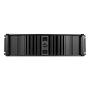 D Storm D-300SEA-BL-T7SA, Blue Bezel, 4x 5.25", 3x 3.5" Drive Bays, No PSU, ATX, Black, 3U Chassis