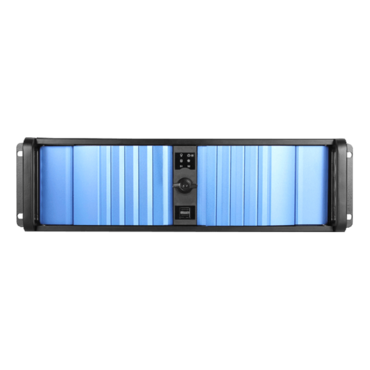 D Storm D-300SEA-BL-T7SA, Blue Bezel, 4x 5.25&quot;, 3x 3.5&quot; Drive Bays, No PSU, ATX, Black, 3U Chassis