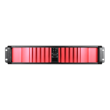 D Storm D-200SEA-RD-RAIL24, Red Bezel, 2x 5.25&quot;, 2x 3.5&quot; Drive Bays, w/ 20&quot; Sliding Rail Kit, No PSU, ATX, Black, 2U Chassis