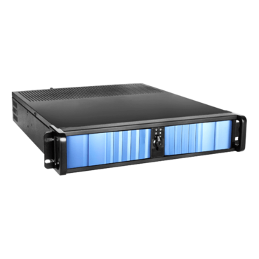 D Storm D-200SEA-BL-T7SA, Blue Bezel, 2x 5.25&quot;, 2x 3.5&quot; Drive Bays, No PSU, ATX, Black, 2U Chassis