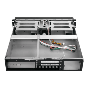 D Storm D-200SEA-BL-T7SA, Blue Bezel, 2x 5.25&quot;, 2x 3.5&quot; Drive Bays, No PSU, ATX, Black, 2U Chassis