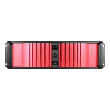 D Storm D-300SEA-RD-RAIL24, Red Bezel, 4x 5.25&quot;, 3x 3.5&quot; Drive Bays, w/ 20&quot; Sliding Rail Kit, No PSU, ATX, Black, 3U Chassis