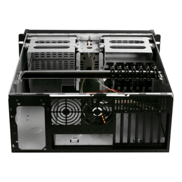 D Storm D-400SEA-RD-RAIL24, Red Bezel, 4x 5.25", 3x 3.5" Drive Bays, w/ 20" Sliding Rail Kit, No PSU, ATX, Black, 4U Chassis