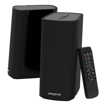 T100, Hi-Fi 2.0, w/ Remote Control (2 x 20W), Black, Retail Speaker System