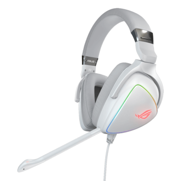 ROG Delta White Edition, RGB Lighting, w/ Hi-Res ESS Quad-DAC, USB-C, White, Gaming Headset