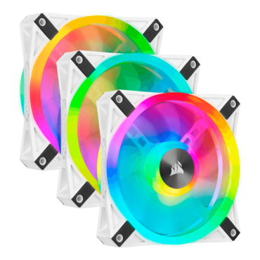 iCUE QL120 RGB 3 x 120mm, White, w/ Controller, RGB LEDs, 1500 RPM, 41.8 CFM, 26 dBA, Cooling Fans