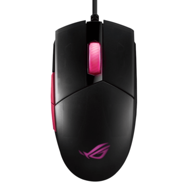 ROG Strix Impact II Electro Punk, RGB LED, 6200dpi, Wired USB, Black/Pink, Optical Gaming Mouse