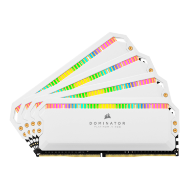 32GB Kit (4 x 8GB) DOMINATOR® PLATINUM RGB DDR4 3200MHz, CL16, White, RGB LED, DIMM Memory