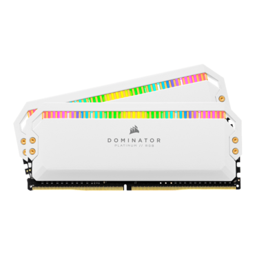 32GB Kit (2 x 16GB) DOMINATOR® PLATINUM RGB DDR4 3200MHz, CL16, White, RGB LED, DIMM Memory