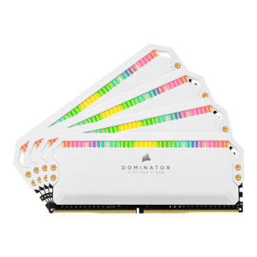 32GB Kit (4 x 8GB) DOMINATOR® PLATINUM RGB DDR4 4000MHz, CL19, White, RGB LED, DIMM Memory