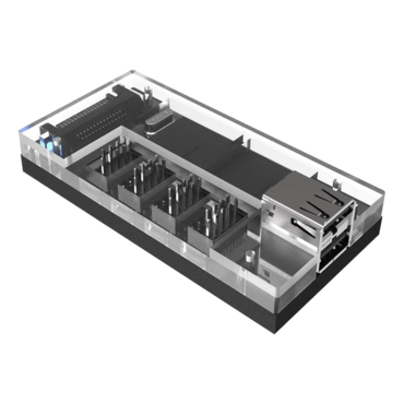 S08-303-IA, Acrylic Internal USB 2.0 Hub with Magnetic Base, 5 USB 2.0 Ports Expansion
