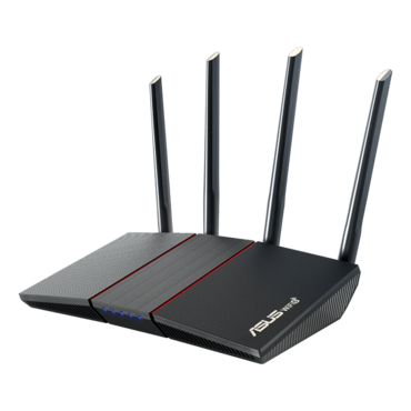 RT-AX55, IEEE 802.11ax, Dual-Band 2.4 / 5GHz, 574 / 1201 Mbps, 4xRJ45, Black Wireless Router