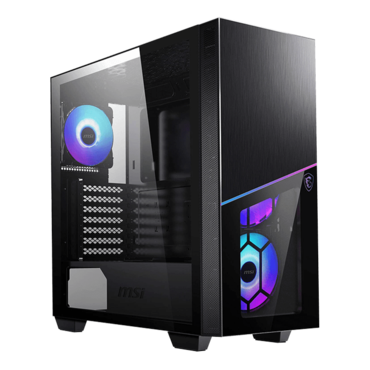 MPG SEKIRA 100R Tempered Glass, No PSU, E-ATX, Black, Mid Tower Case