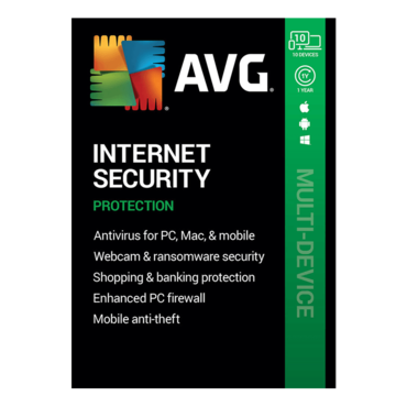 AVG Internet Security 2020 (1-Year Subscription, 10 Devices, Download)