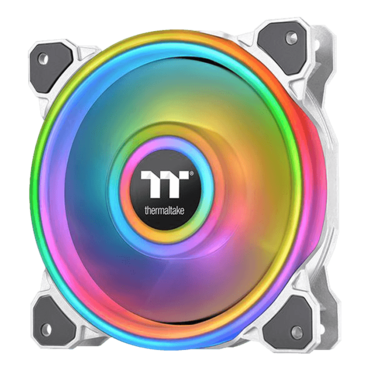 Riing Quad 12 RGB Radiator Fan TT Premium Edition White 1 x 120mm, RGB LEDs, 1500 RPM, 40.9 CFM, 25 dBA, Cooling Fan