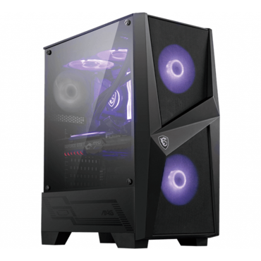 MAG FORGE 100M Tempered Glass, No PSU, ATX, Black, Mid Tower Case