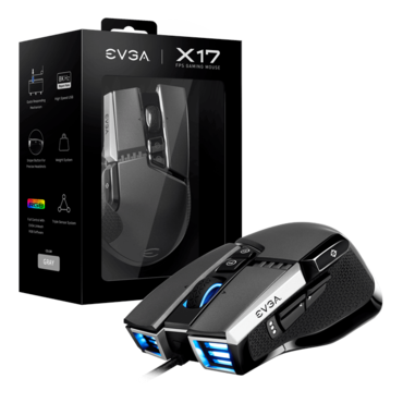 X17, 3 RGB Zones, 16000-dpi, Wired, Grey, Optical Gaming Mouse