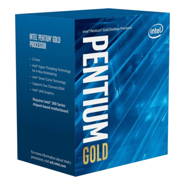 Pentium® Gold G6405 2-Core 4.1GHz, LGA 1200, 58W TDP, Retail Processor