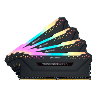 32GB (4 x 8GB) VENGEANCE® RGB Pro DDR4 4400MHz, CL18, Black, RGB LED, DIMM Memory
