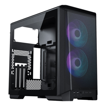 Eclipse P200A D-RGB Tempered Glass, No PSU, Mini-ITX, Black, Mini Tower Case