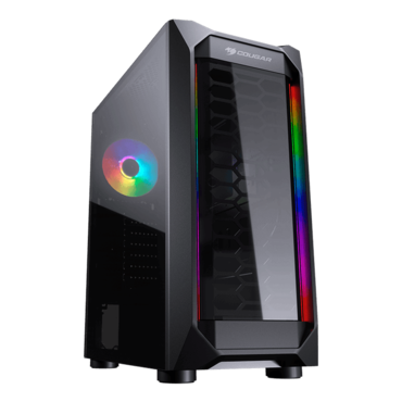 MX410-T Tempered Glass, No PSU, ATX, Black, Mid Tower Case