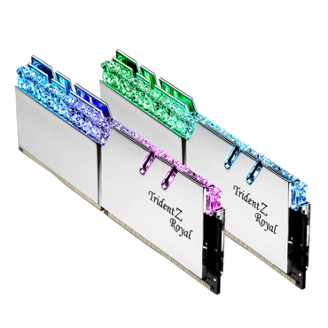 16GB (2 x 8GB) Trident Z Royal DDR4 4000MHz, CL18, Silver, RGB LED, DIMM Memory