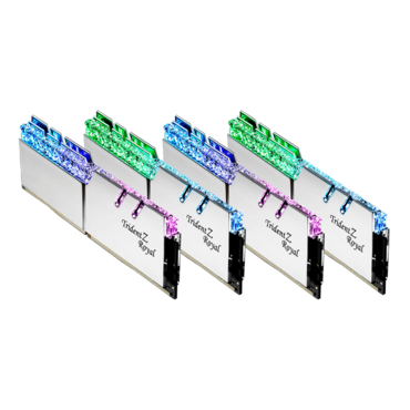 64GB (4 x 16GB) Trident Z Royal DDR4 3600MHz, CL18, Silver, RGB LED, DIMM Memory