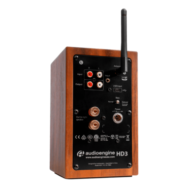 HD3-WAL, Wired/Bluetooth, Real Wood Veneer Walnut, 2.0 Channel Bookshelf Speakers