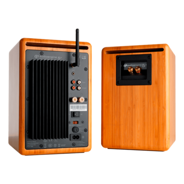 A5+BT-BAM, Wired/Bluetooth, Carbonized Bamboo, 2.0 Channel Bookshelf Speakers