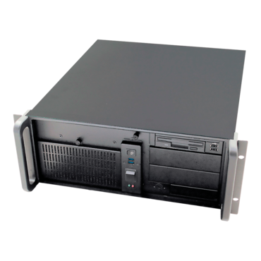 RMC-4S0-0-0-200-D, No Front Door, 3x 5.25&quot;, 1x 3.5&quot; Drive Bays, No PSU, E-ATX, Black, 4U Chassis