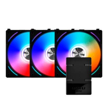 UNI FAN AL120 Black 3 x 120mm, w/ Controller, 1900 RPM, 64.5 CFM, 28.3 dBA, Cooling Fans