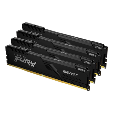 32GB (4 x 8GB) FURY Beast DDR4 3000MHz, CL15, Black, DIMM Memory
