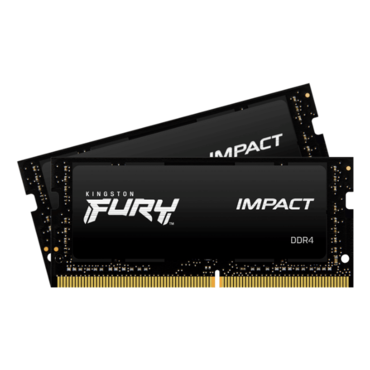32GB (2 x 16GB) FURY Impact Dual-Rank, DDR4 2666MHz, CL15, Black, SO-DIMM Memory