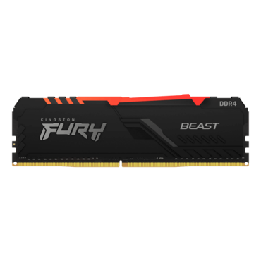16GB FURY Beast Dual-Rank, DDR4 2666MHz, CL16, Black, RGB LED, DIMM Memory