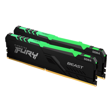64GB (2 x 32GB) FURY Beast DDR4 2666MHz, CL16, Black, RGB LED, DIMM Memory