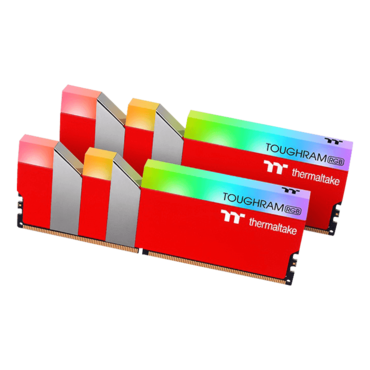 16GB Kit (2 x 8GB) TOUGHRAM RGB DDR4 3600MHz, CL18, Racing Red, RGB LED, DIMM Memory