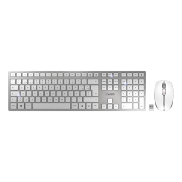 DW 9000 SLIM, Wireless/Bluetooth, Silver/White, Membrane Slim Keyboard & Mouse