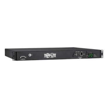 3.8kW 200–240V Single-Phase ATS/Monitored PDU - 8 C13 and 2 C19 Outlets, Dual C20 Inlets, 12 ft. Cords, Network Card, 1U, TAA Compliant
