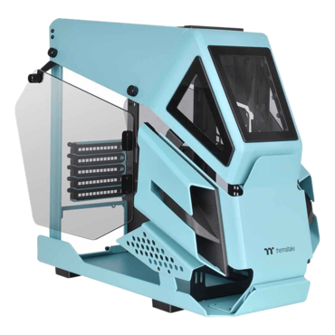 AH T200, Tempered Glass x 2, No PSU, microATX, Turquoise, Mini Tower Case