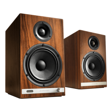 HD6-WAL, Wired/Bluetooth, Real Wood Veneer Walnut, 2.0 Channel Bookshelf Speakers