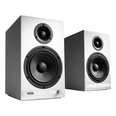 HD6-WHT, Wired/Bluetooth, Hi-Gloss Piano White, 2.0 Channel Bookshelf Speakers