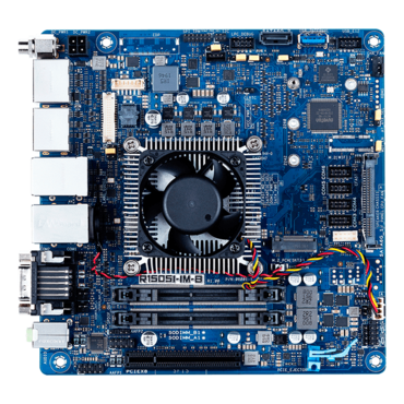 R1505I-IM-B, AMD Ryzen™ Embedded R1505G, 6x COM, 2x 1 GbLAN, Mini-ITX Motherboard