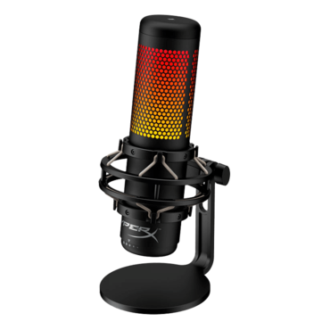 HyperX QuadCast S, Anti-Vibration, 3 x 14 mm Electret Condenser, RGB LED, Black, Gaming Microphone
