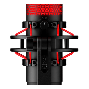 HyperX QuadCast, Anti-Vibration, 3 x 14 mm Electret Condenser, Red LED, Black/Red, Gaming Microphone